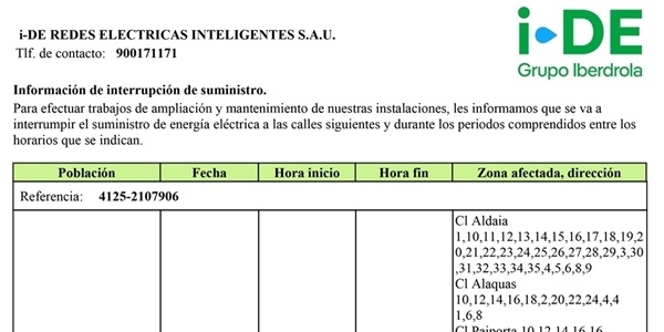 Talls de subministrament elèctric pels treballs de millora de les línies