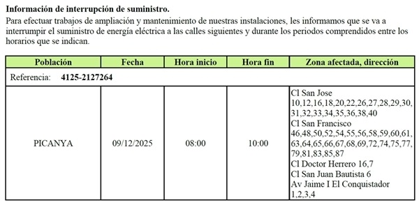 Talls de subministrament elèctric pels treballs de millora de les línies